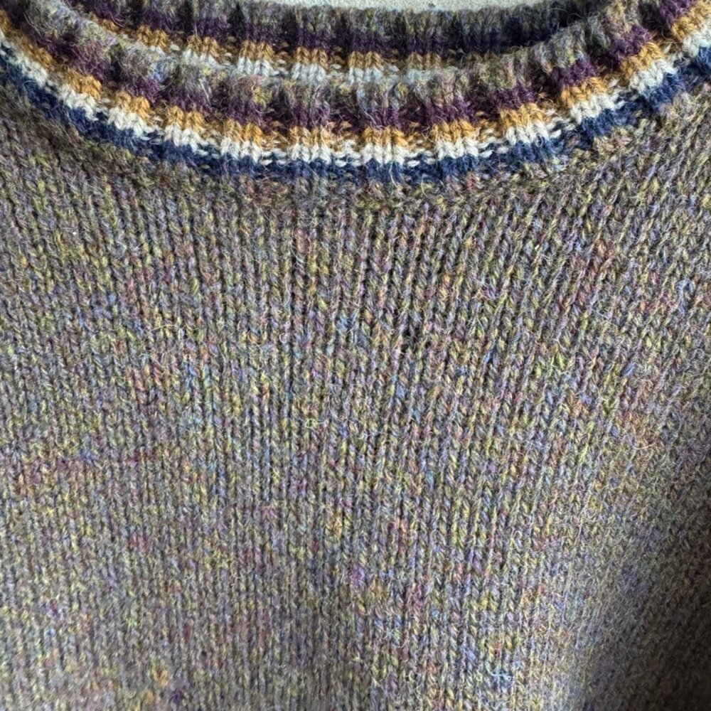 Vintage Tommy Hilfiger Argyle Pattern 100% Wool Knit Sweater Men's Size L. - Picture 4 of 7